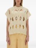 Alysi cut-out knit T-shirt - Neutrals