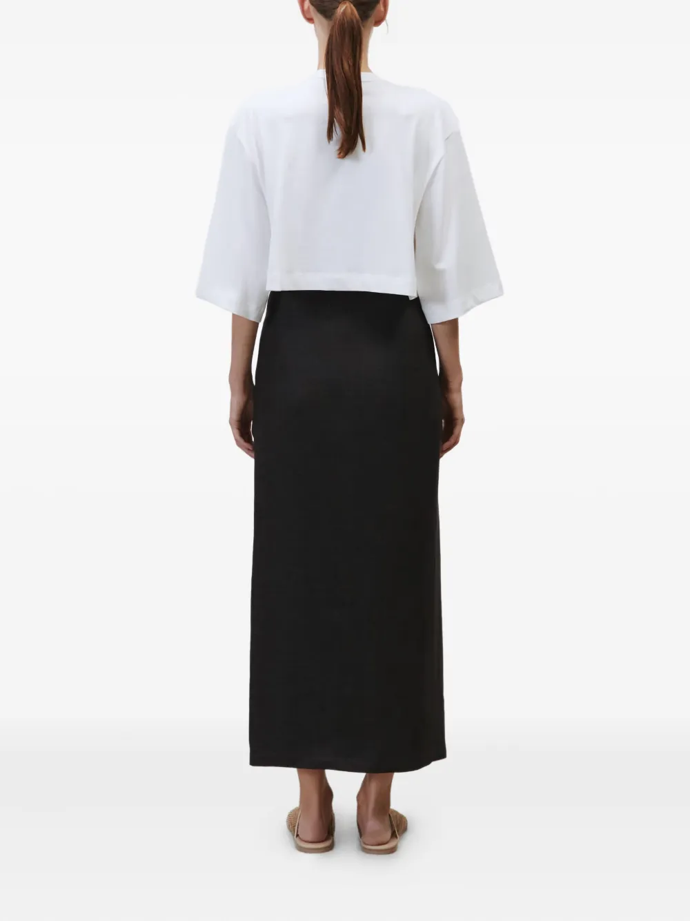 Alysi side-slit beaded skirt Grijs