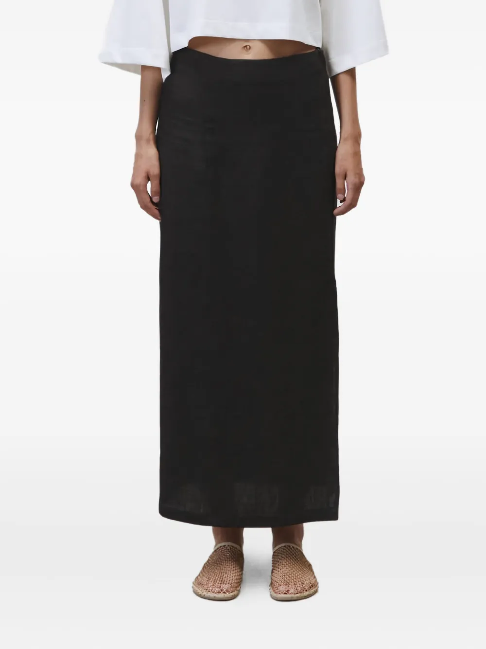Alysi side-slit beaded skirt Grijs