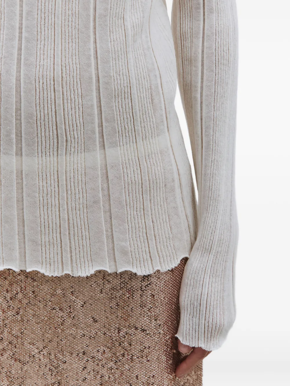 Alysi ribbed-knit top Wit