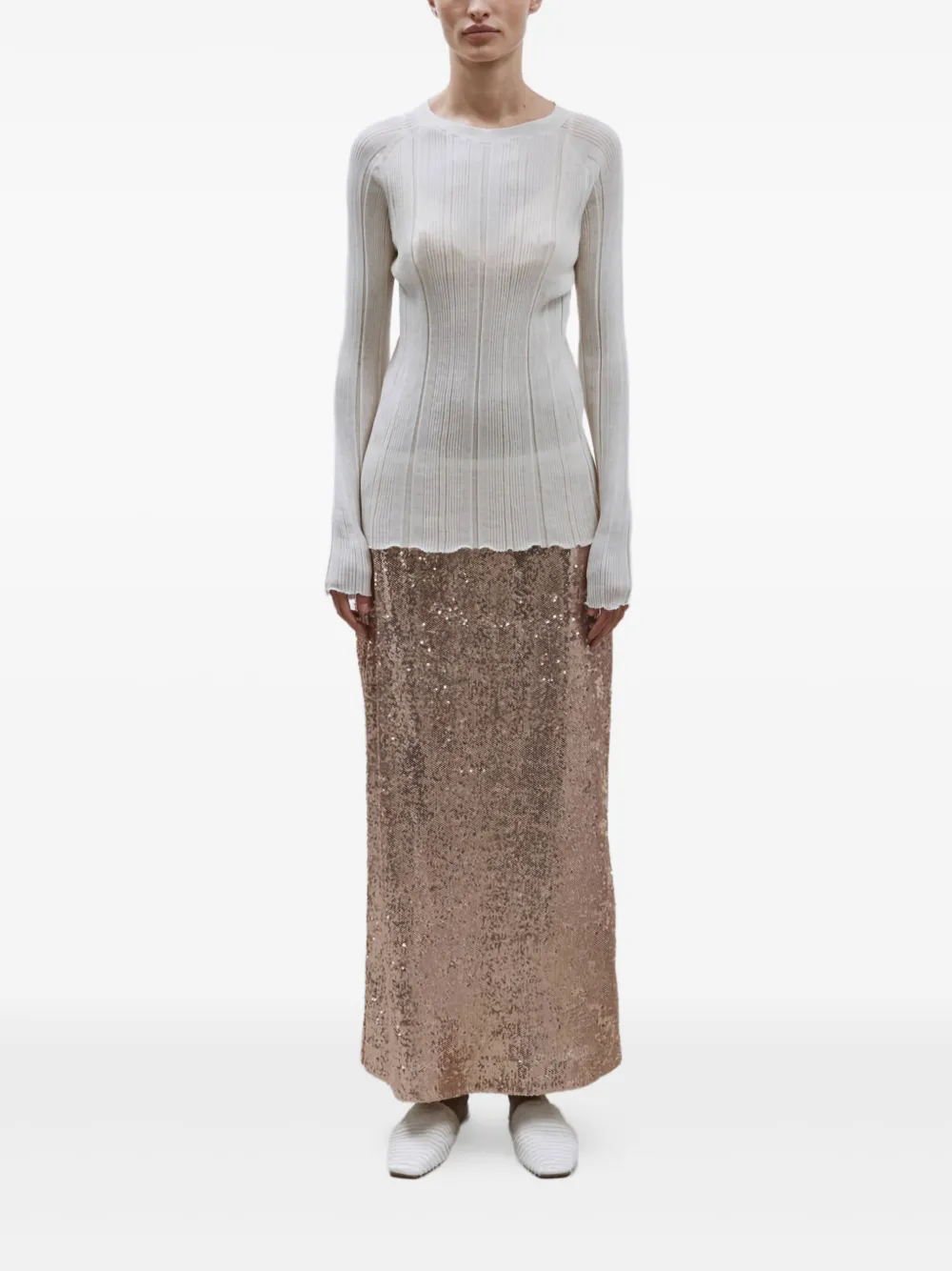 Alysi ribbed-knit top Wit