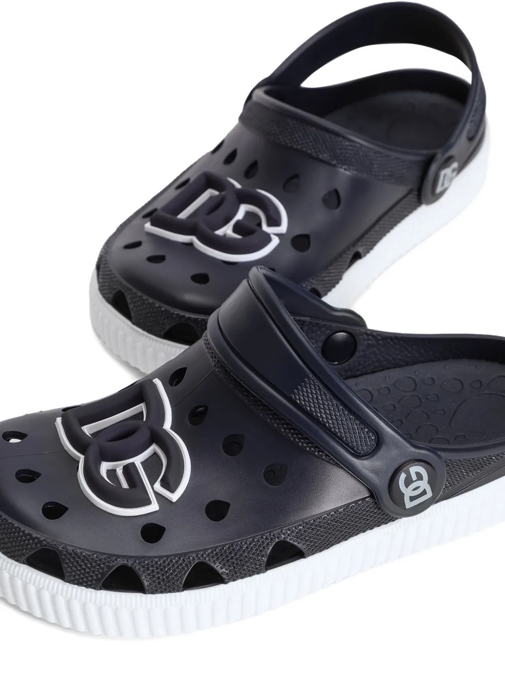 Dolce & Gabbana Kids logo-embossed clogs Blue