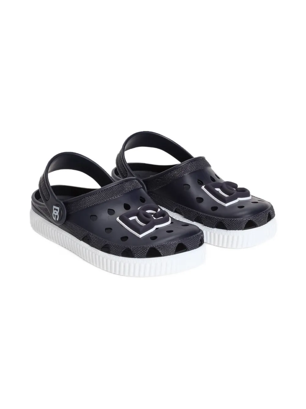 Dolce 
Gabbana Kids logo-embossed clogs Blue