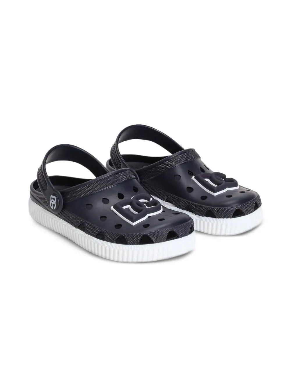 Dolce & Gabbana Kids logo-embossed clogs Blue