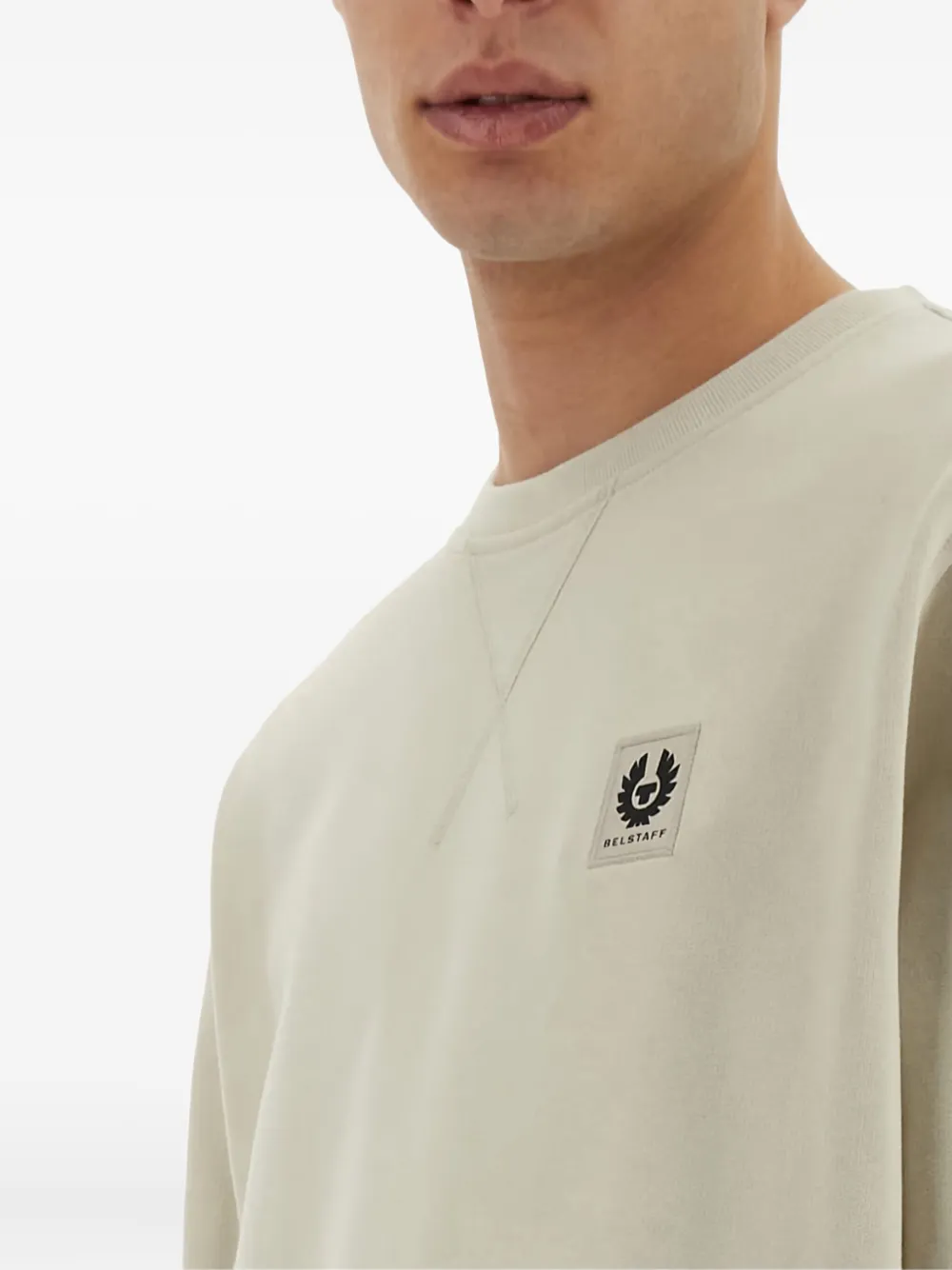 Belstaff logo-patch cotton sweatshirt Beige