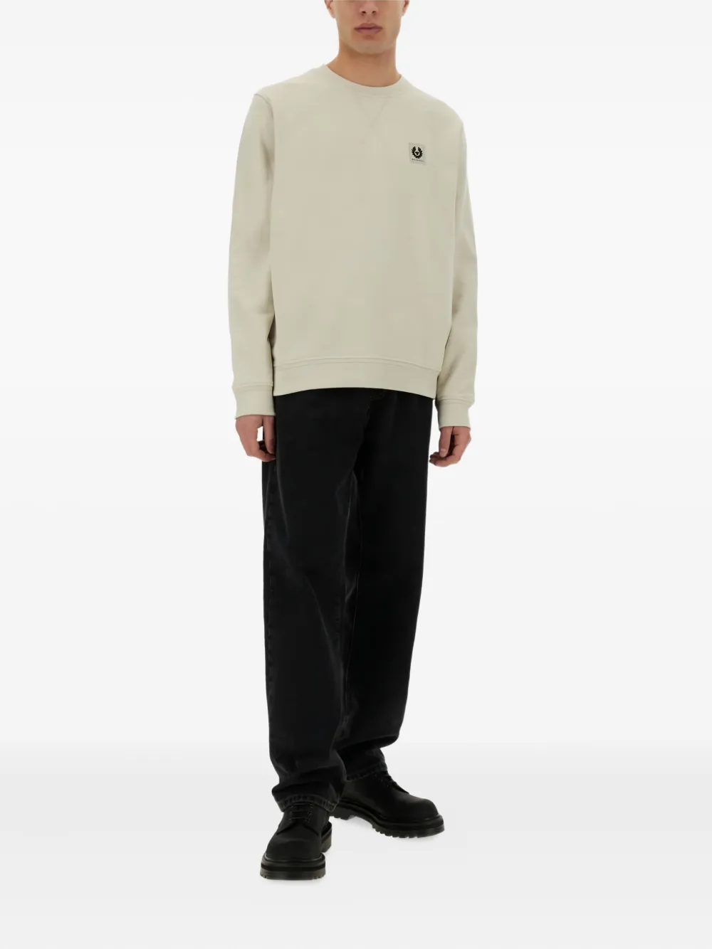 Belstaff logo-patch cotton sweatshirt Beige