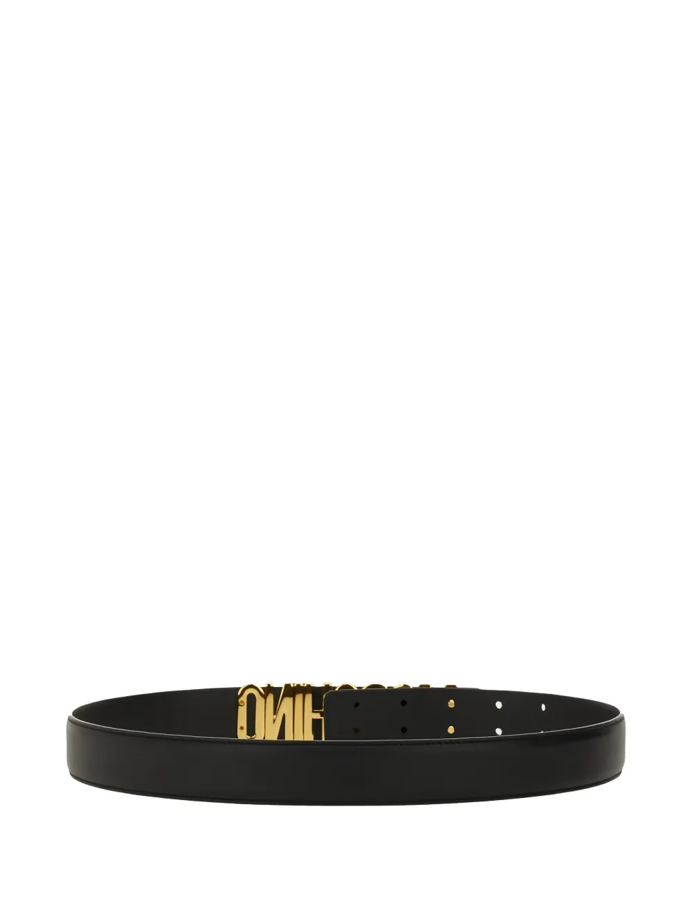 Moschino logo-buckle belt - Zwart