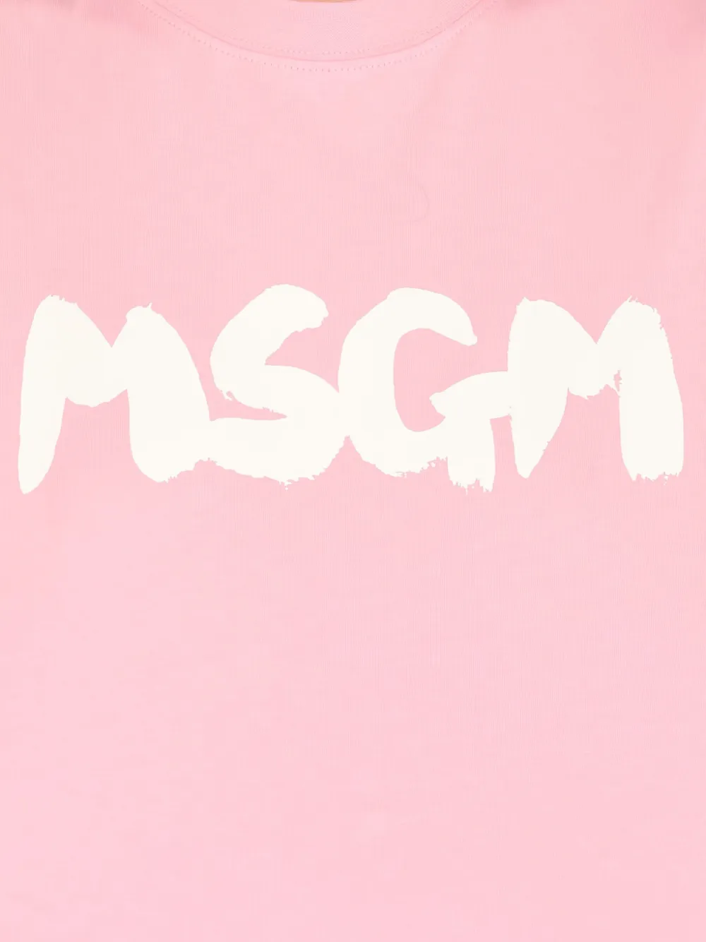 Msgm Logo-print Cropped T-shirt In Pink
