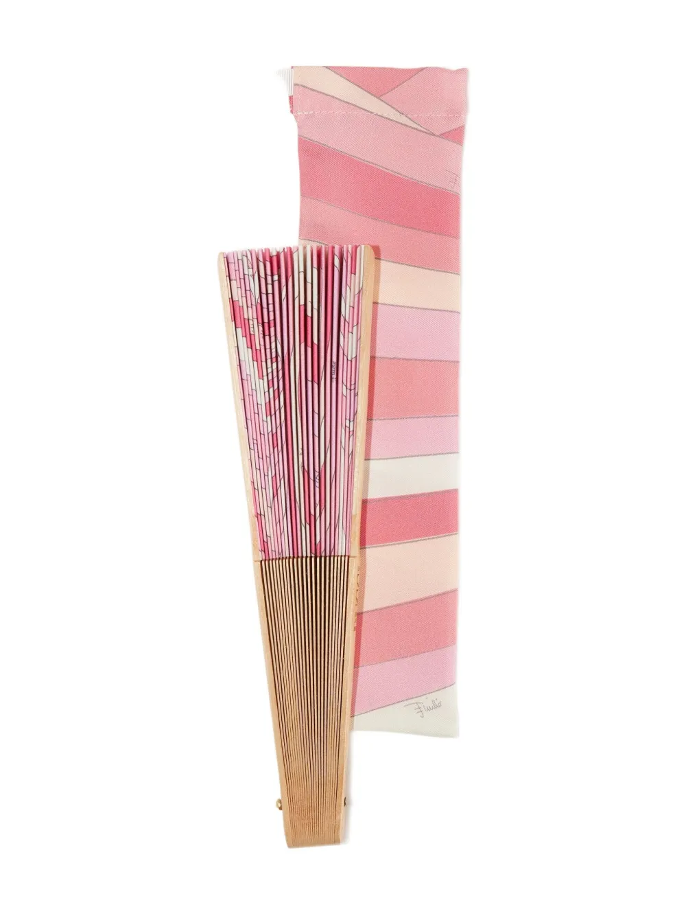 PUCCI Iride-print hand fan Roze