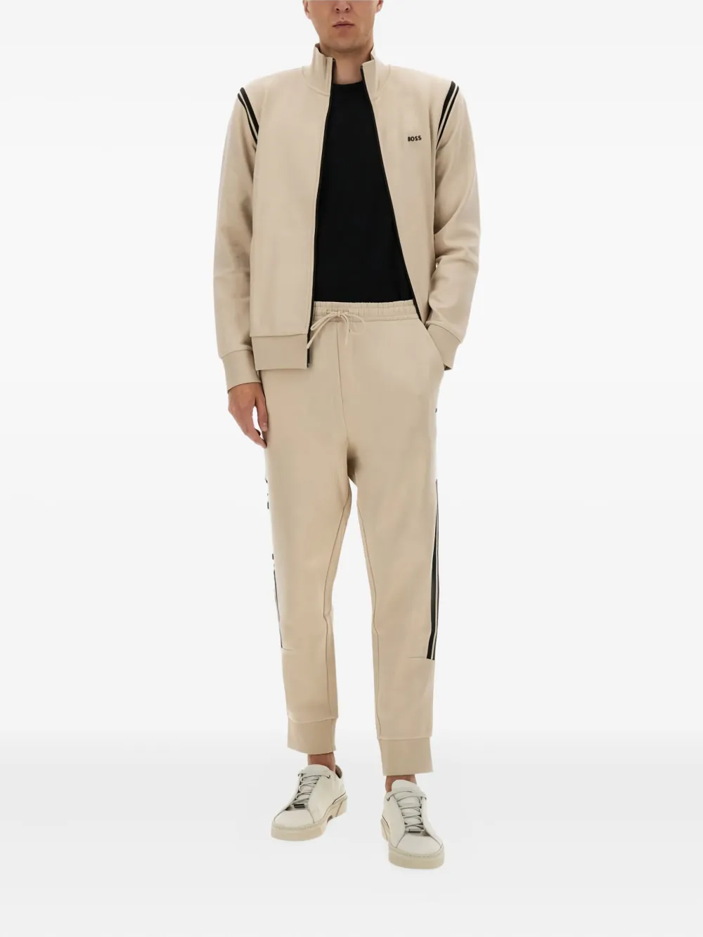 BOSS Trainingspak met gestreept detail Beige