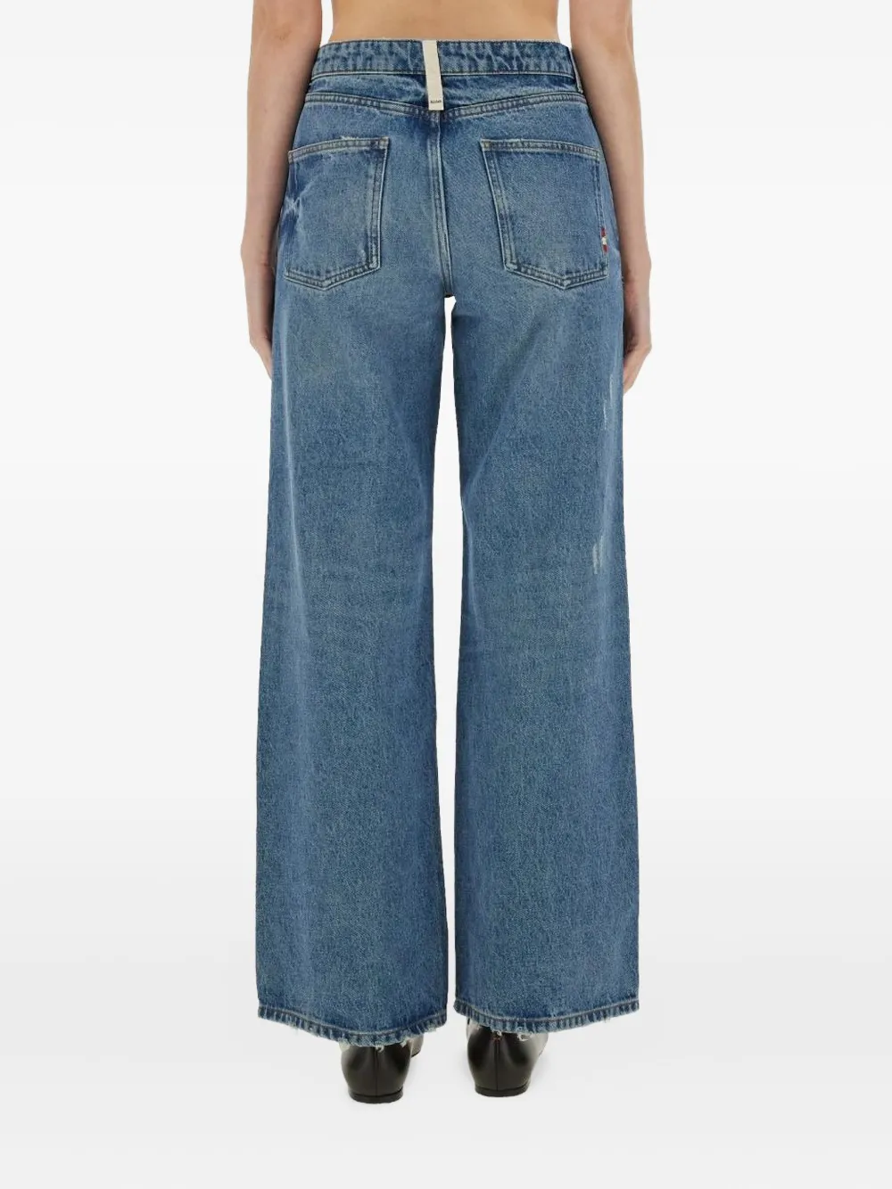 AMISH Gerafelde katoenen jeans Blauw