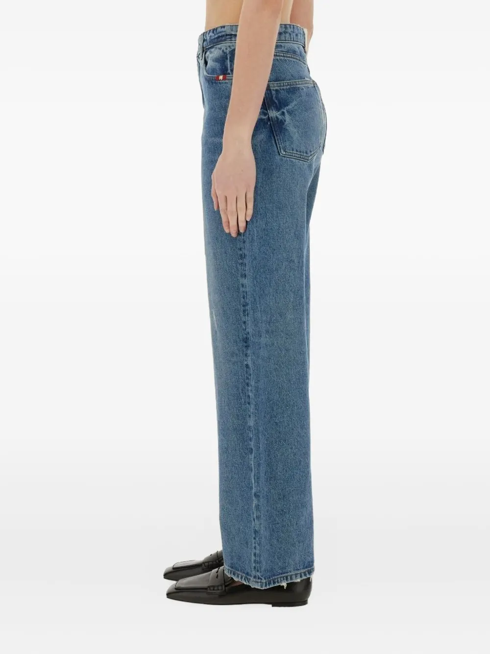 AMISH Gerafelde katoenen jeans Blauw