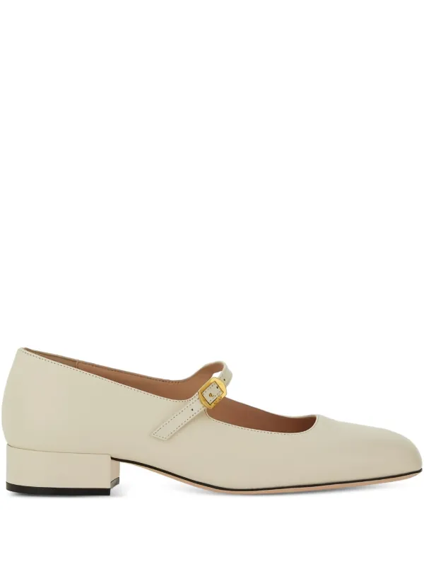 Bally 30mm Buckle-strap Leather Pumps in Neutrals