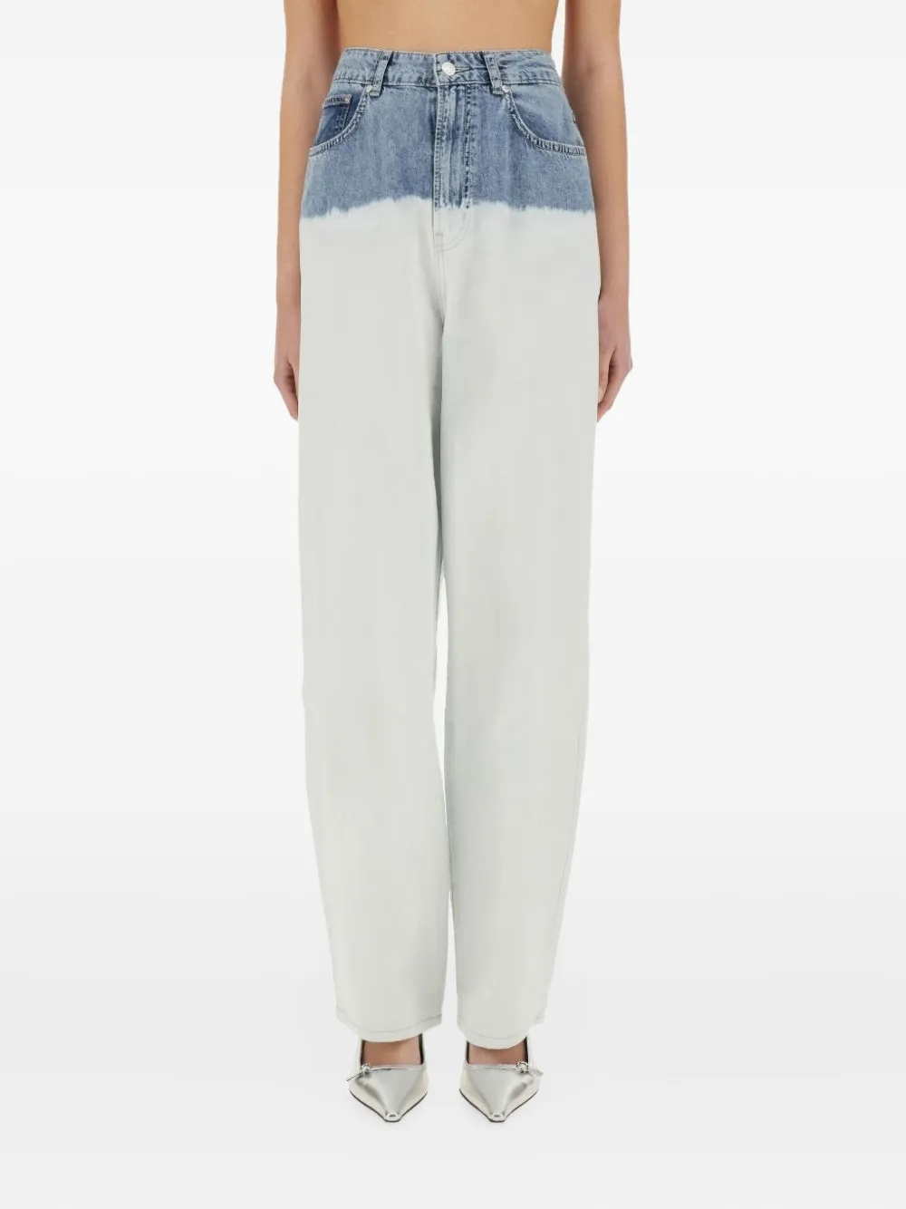 MOSCHINO JEANS バイカラージーンズ - ホワイト