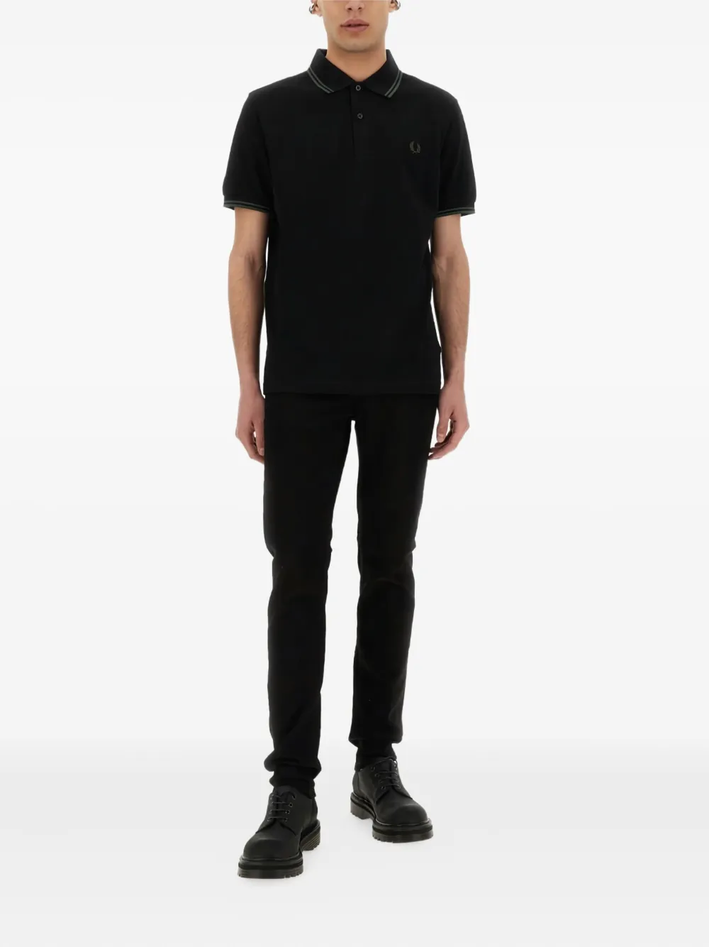 Fred Perry Poloshirt met gestreepte afwerking Zwart