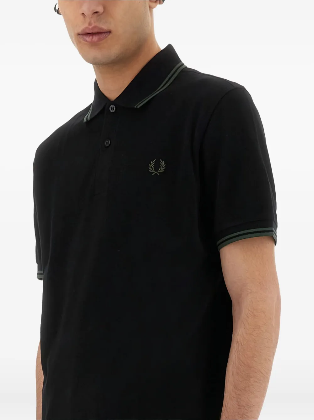 Fred Perry Poloshirt met gestreepte afwerking Zwart