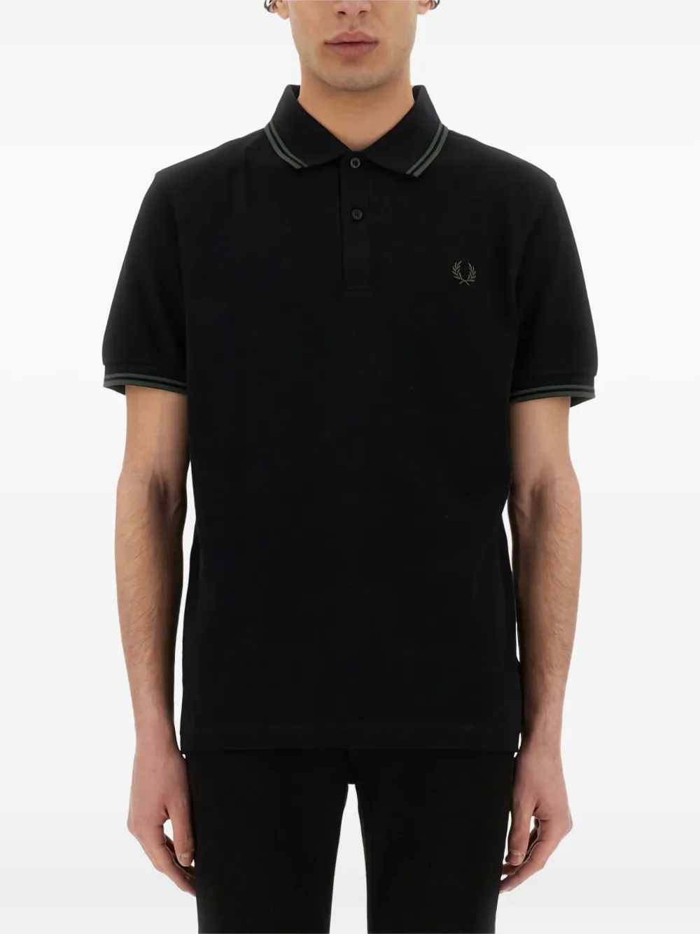 Fred Perry Poloshirt met gestreepte afwerking Zwart