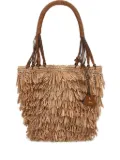 Cult Gaia Miladia fringe-textured tote bag - Neutrals