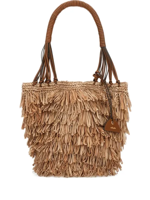 Cult Gaia Miladia fringe-textured tote bag