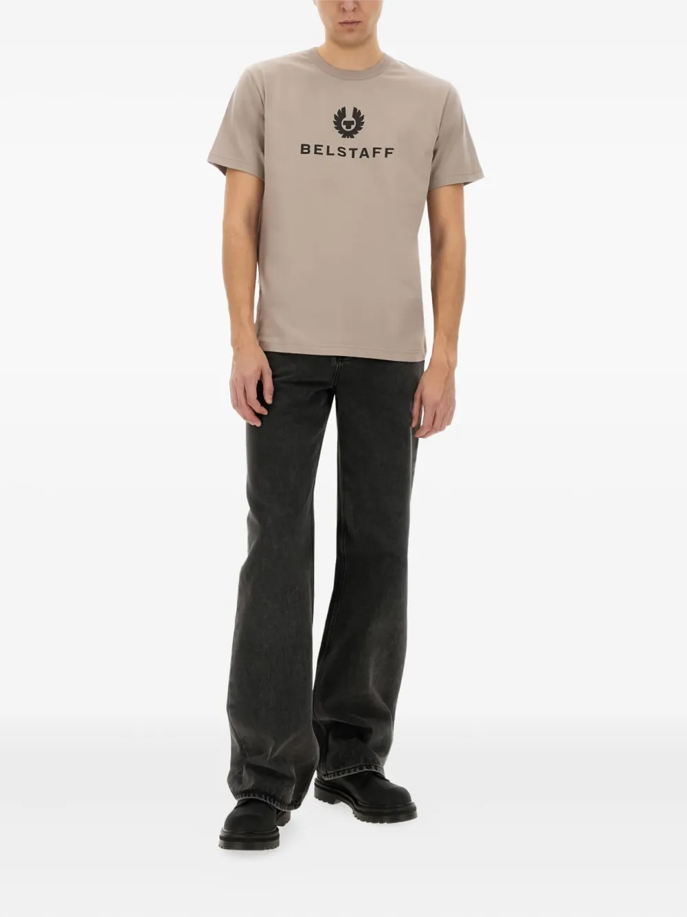 Belstaff Katoenen T-shirt met logoprint - Beige