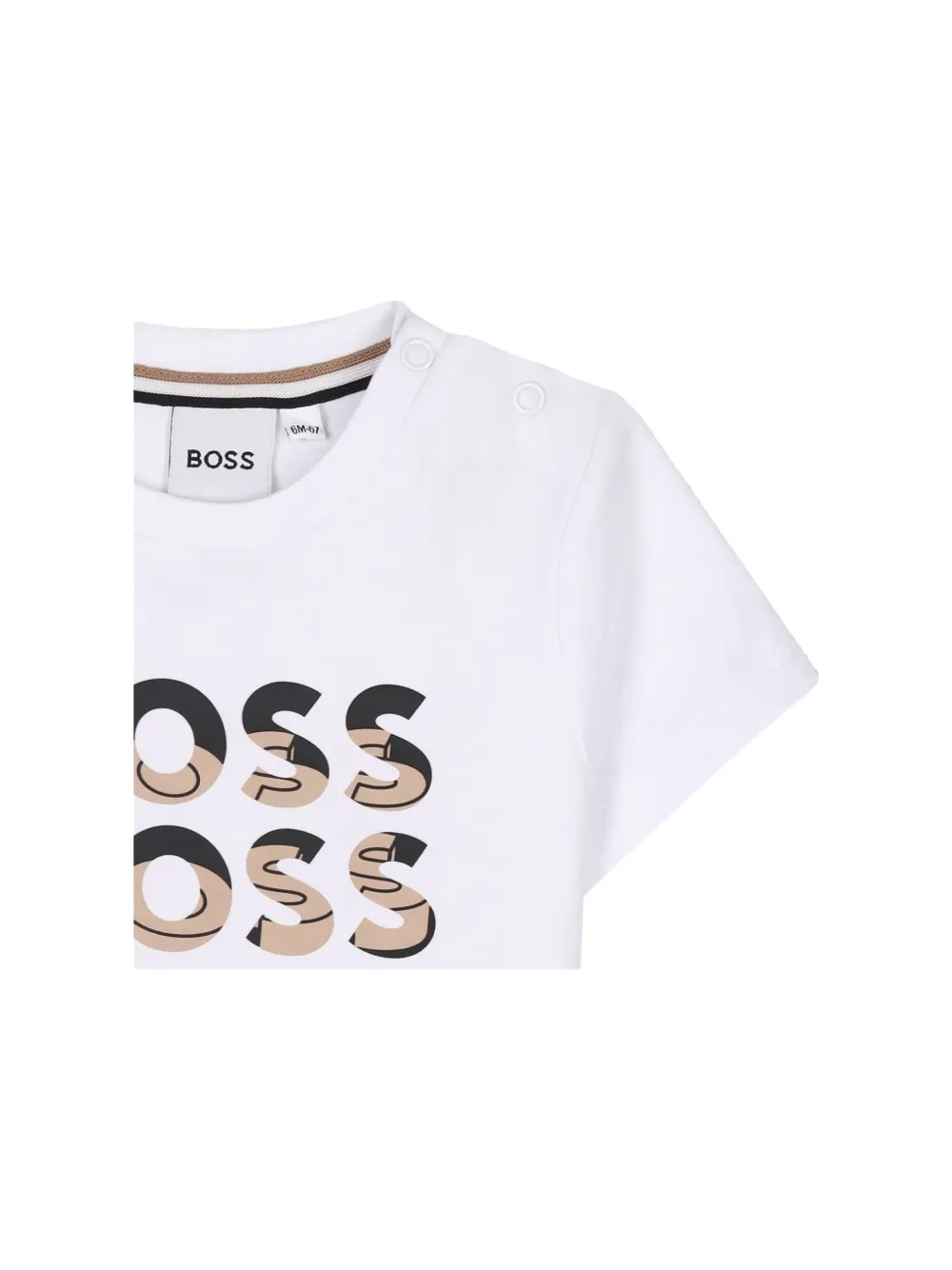 BOSS Kidswear T-shirt met logoprint Wit