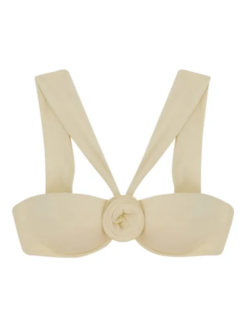 La Reveche embellished-rose bikini top