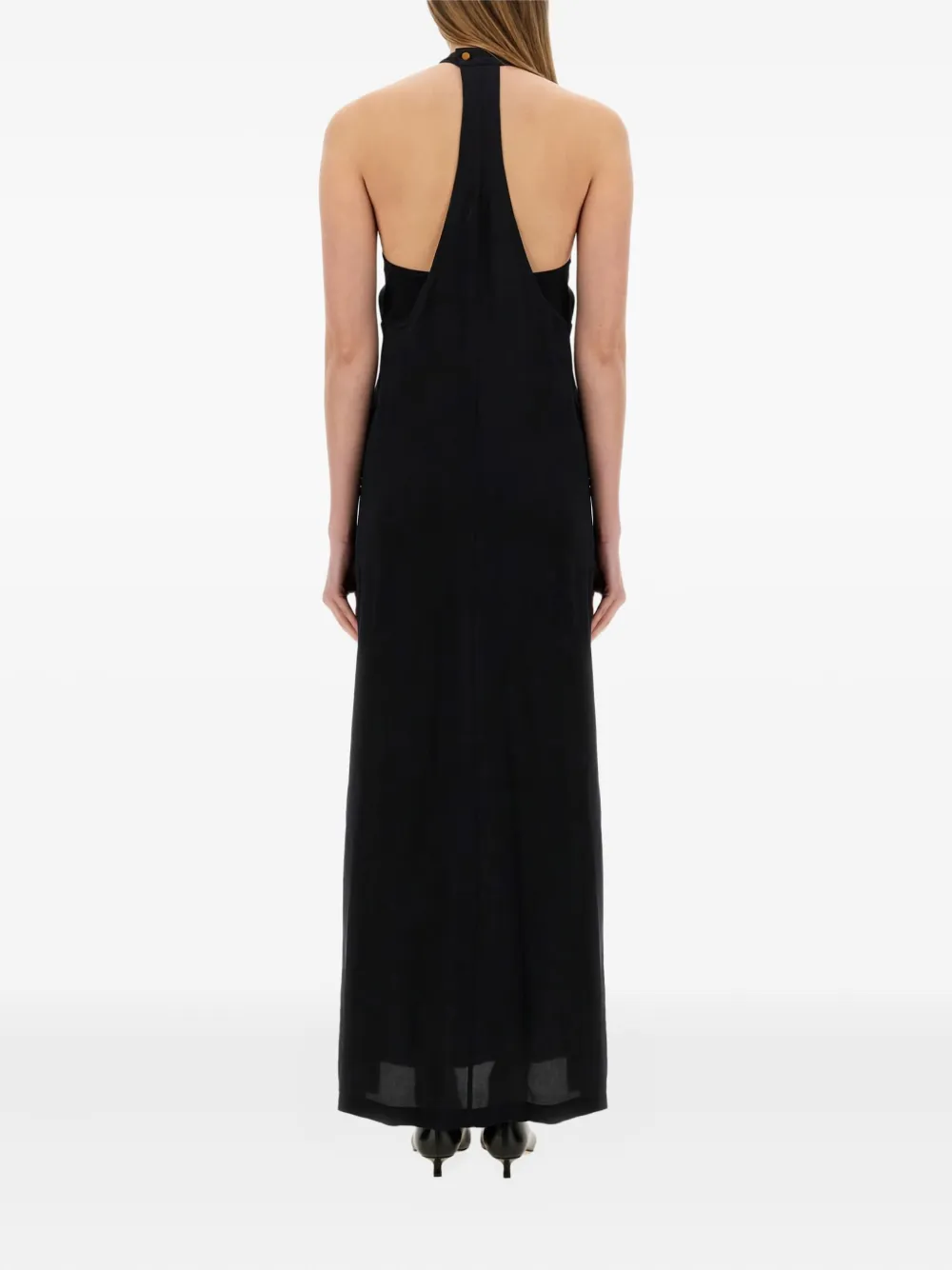 Alysi halter-neck maxi dress Zwart
