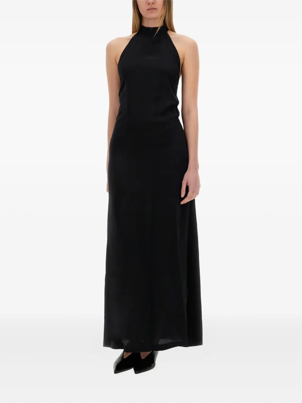 Alysi halter-neck maxi dress Zwart