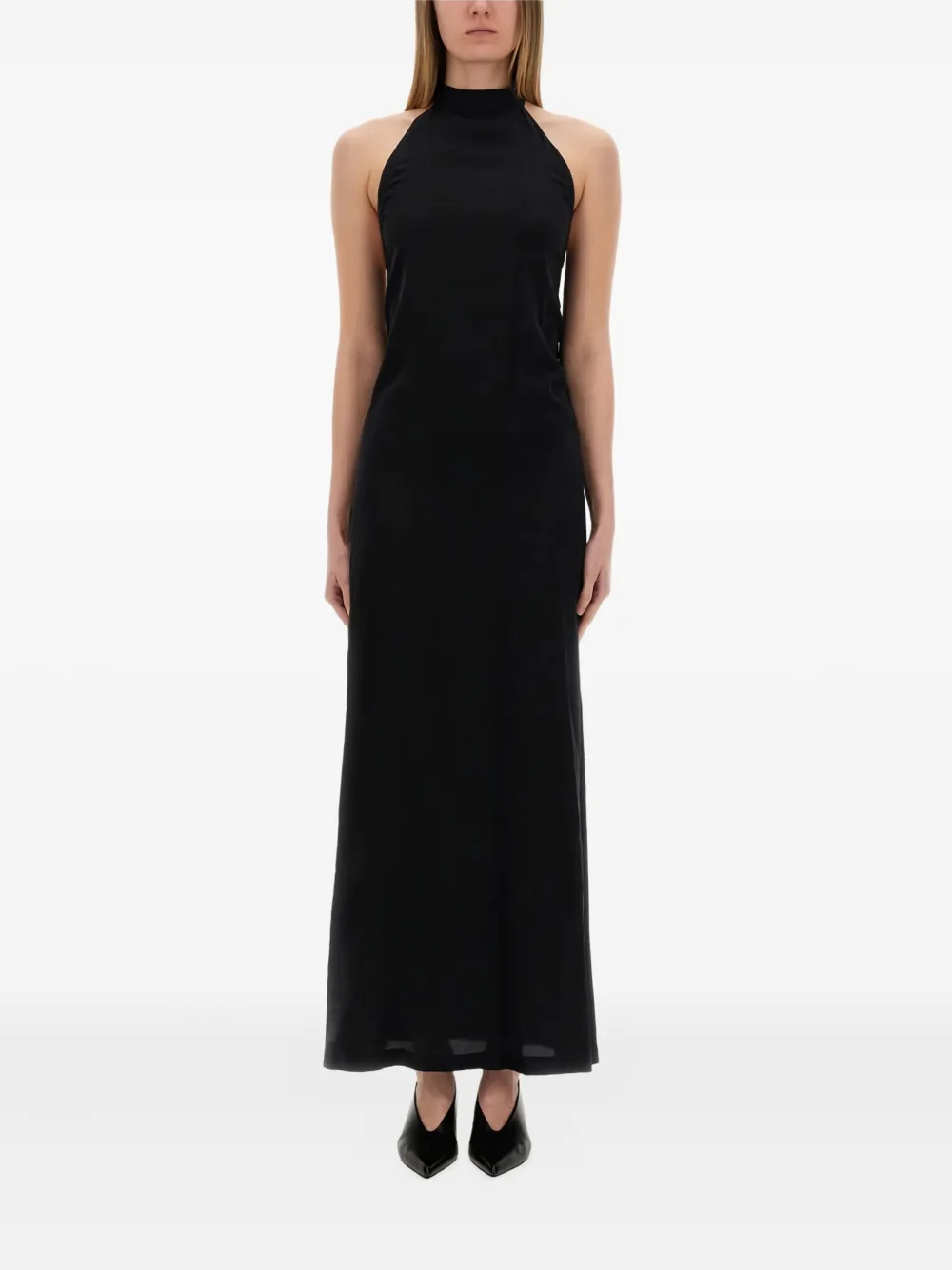 Alysi halter-neck maxi dress Zwart
