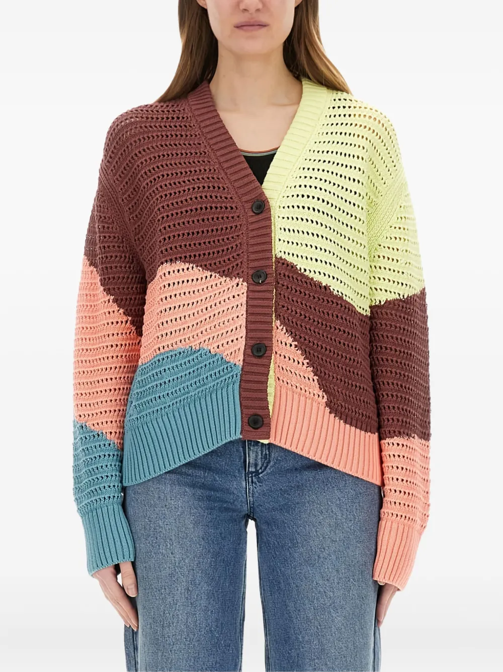 colour-blocked cardigan