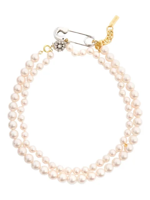 Moschino double-strand pearl necklace