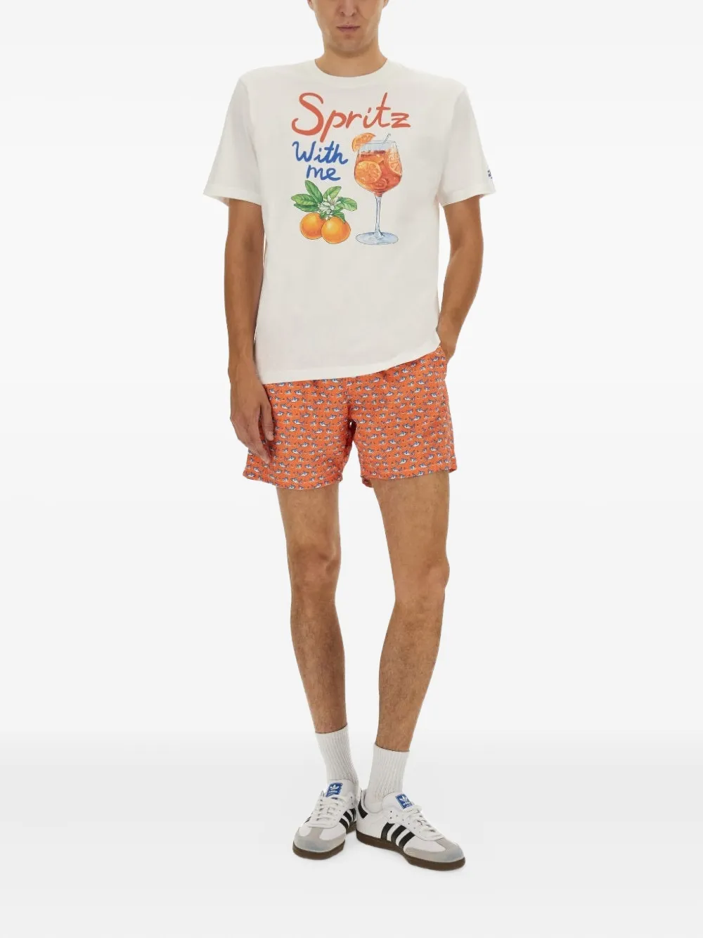 MC2 Saint Barth Aperol Spritz-print T-shirt - Wit