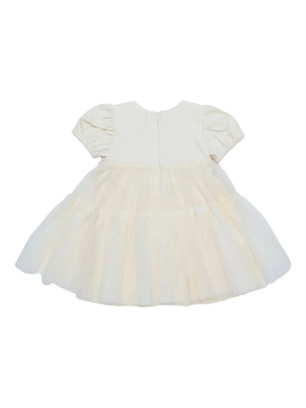 Marni Kids puf-sleeve tulle dress Beige