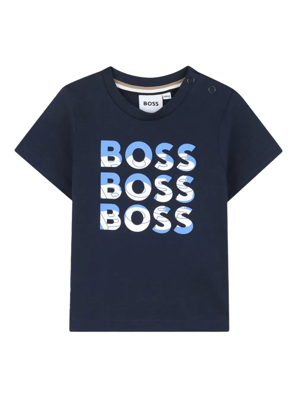 BOSS Kidswear T-shirt met logoprint Blauw