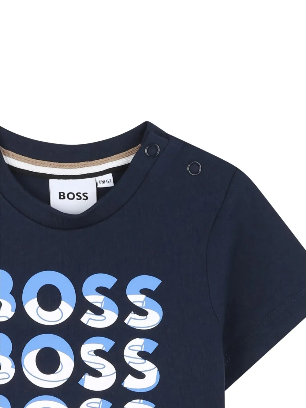BOSS Kidswear T-shirt met logoprint Blauw