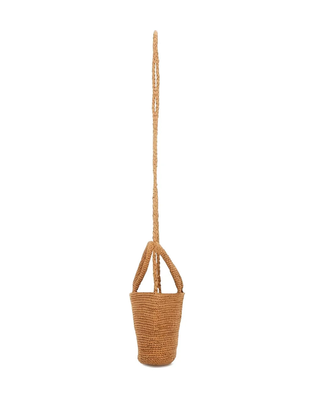 Manebi Raffia Leather-detail Tote Bag In Brown