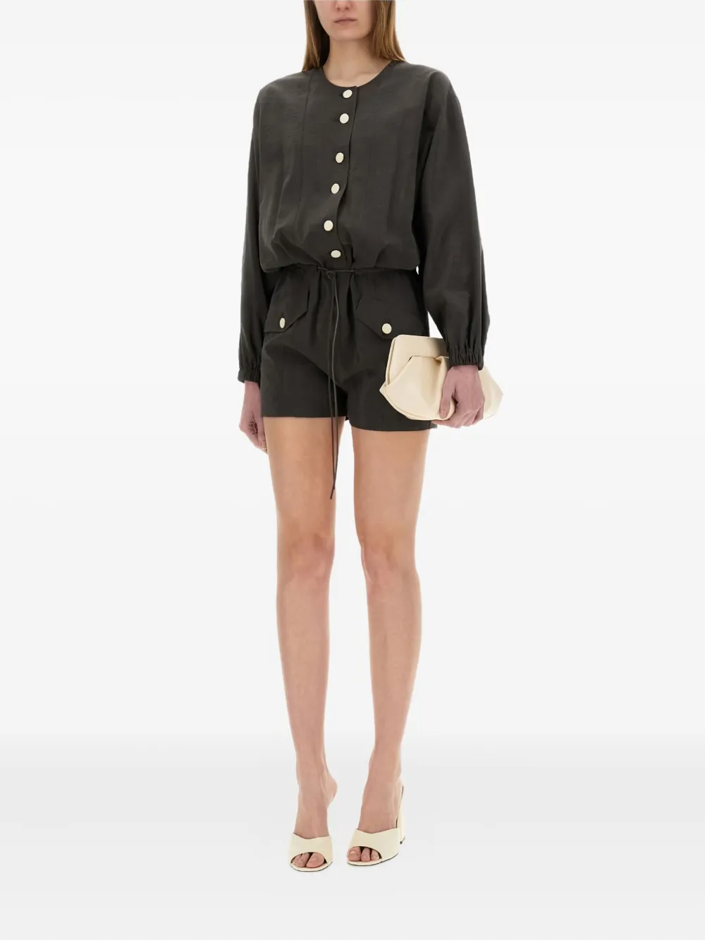 Alysi buttoned-front drawstring playsuit | Playsuits | Image 2
