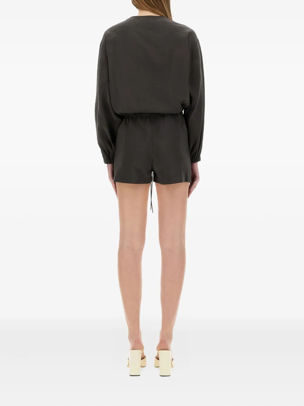 Alysi Buttoned-front Drawstring Playsuit