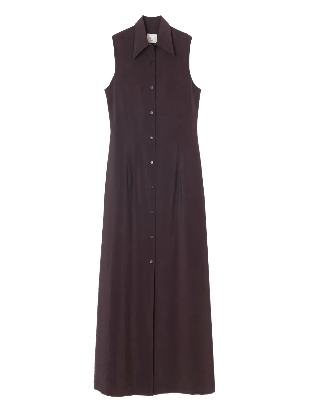 Alysi sleeveless button-fastening maxi dress Bruin