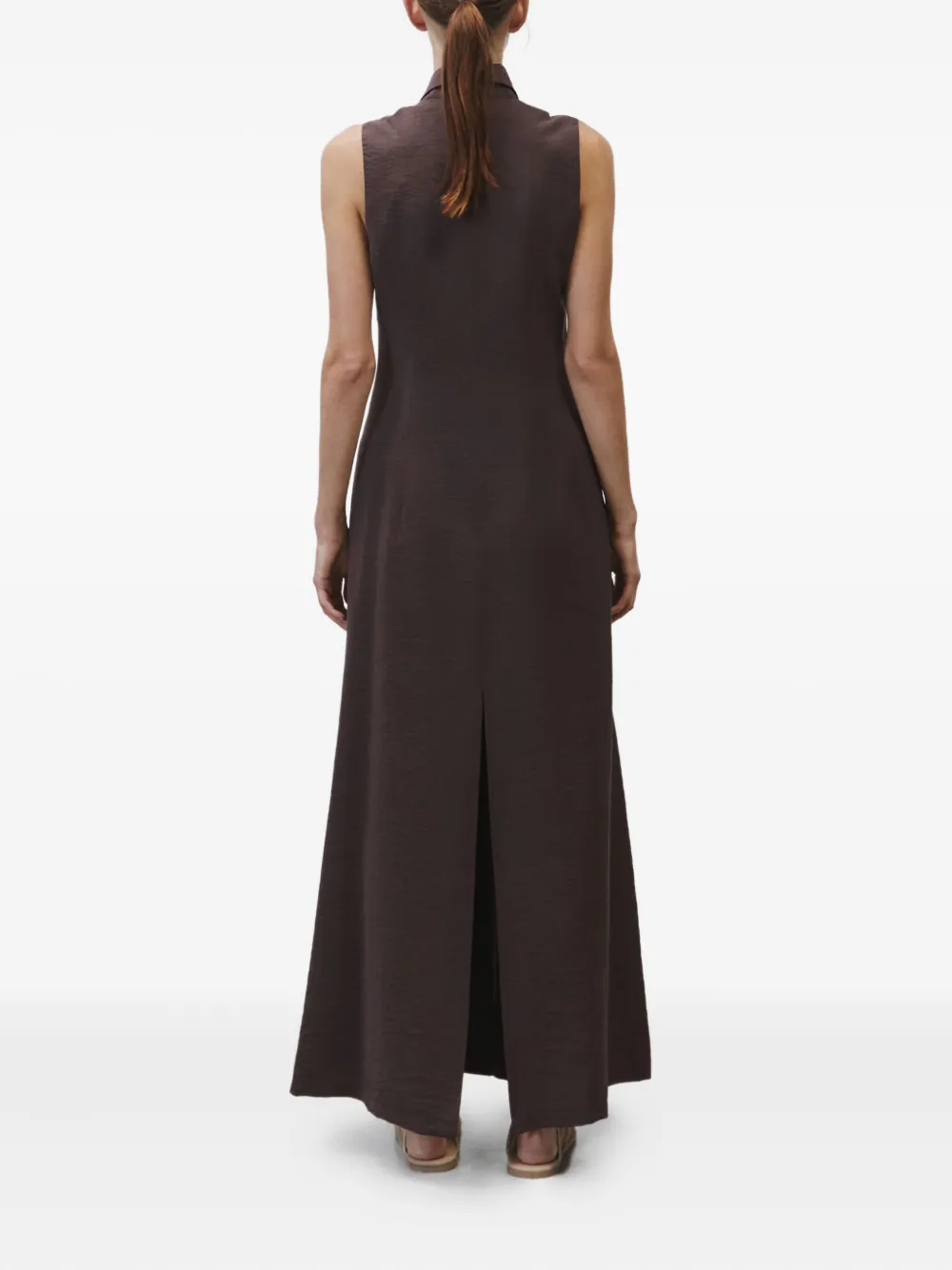 Alysi sleeveless button-fastening maxi dress Bruin