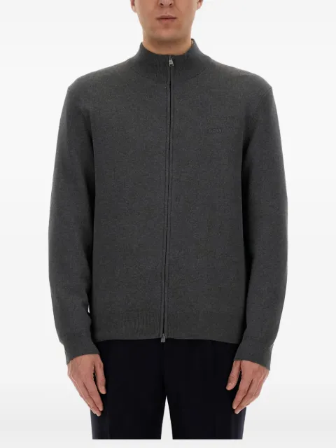 BOSS zip cotton cardigan