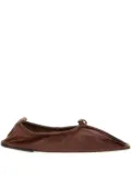 Hereu Puntera gathered leather ballet flats - Brown