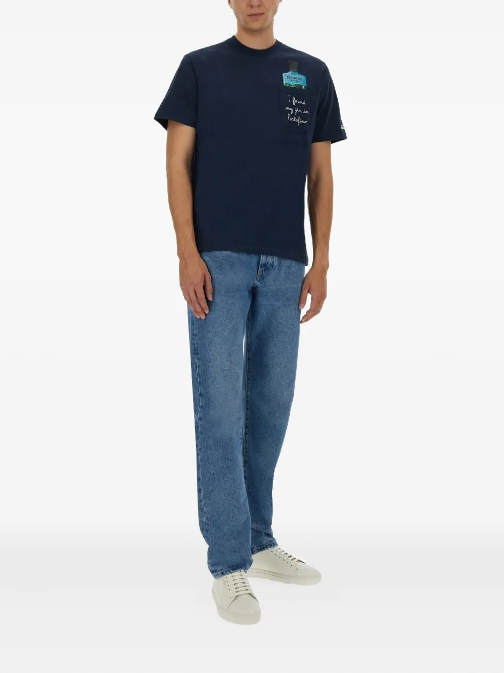 MC2 Saint Barth Austin pocket-embroidered T-shirt - Blauw