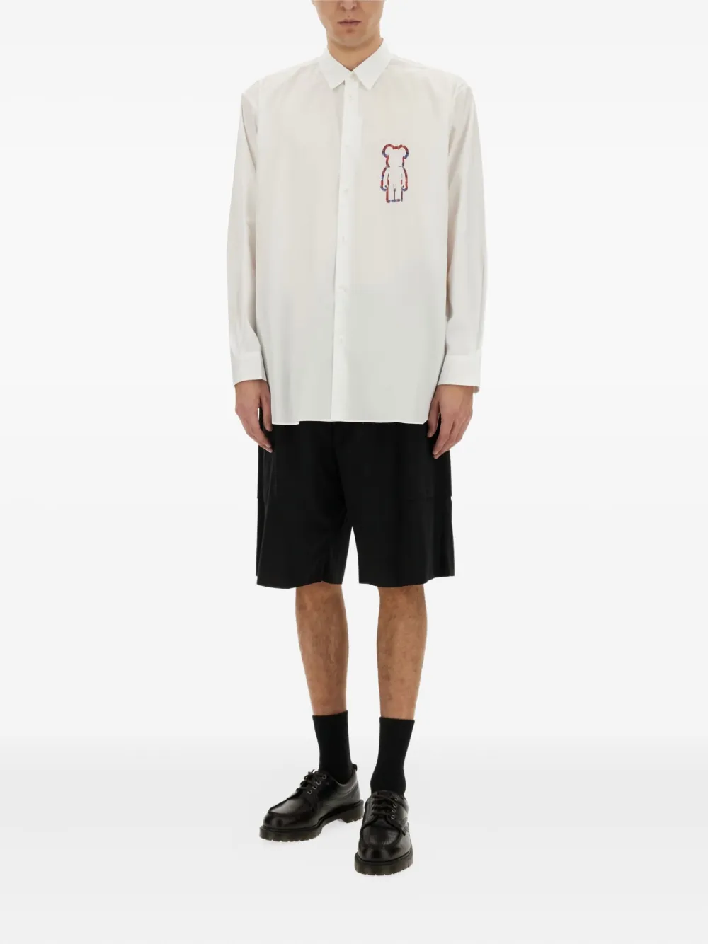 Comme Des Garçons Shirt x Medicom Toy logo-printed cotton shirt Wit