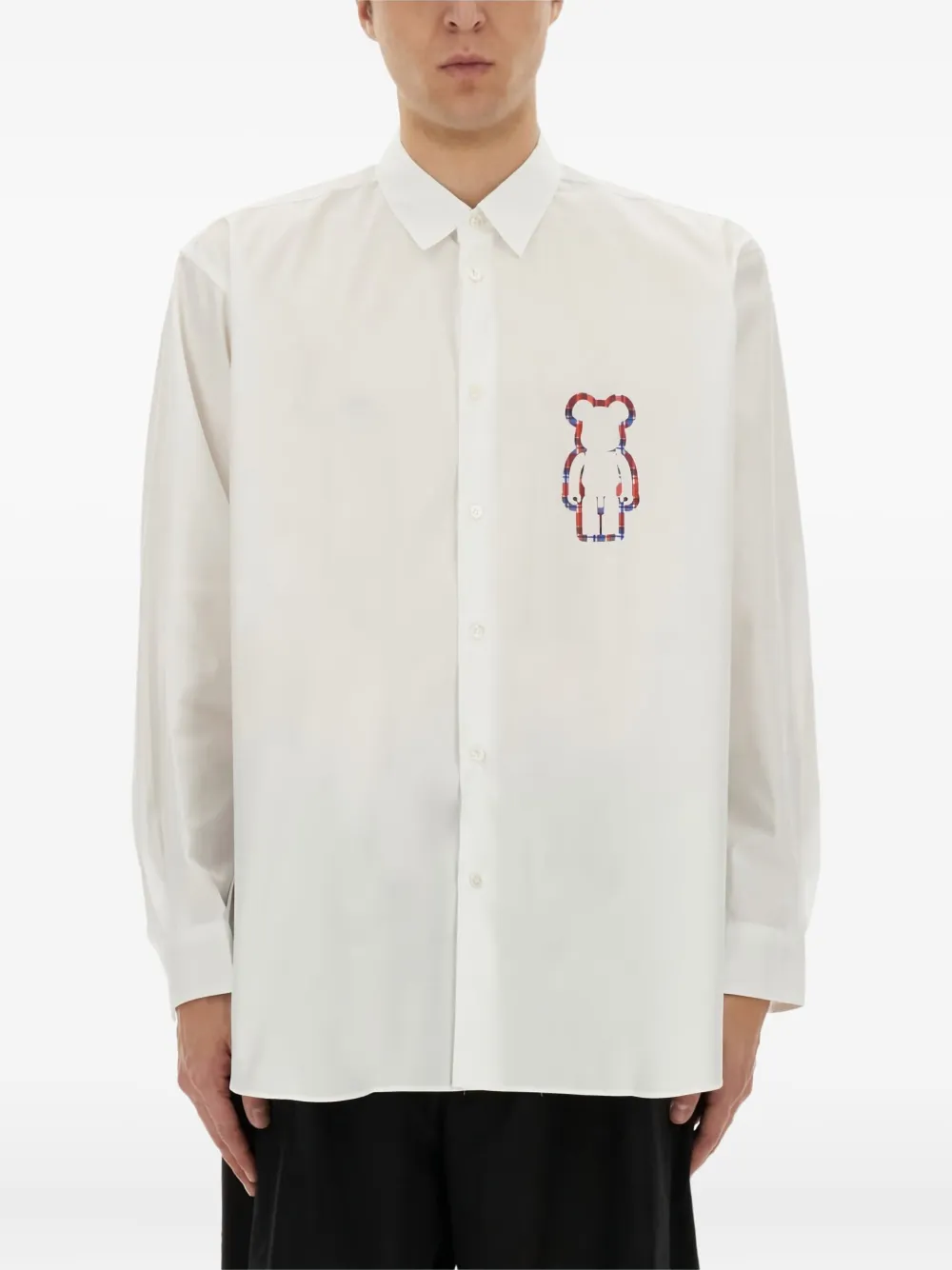 Comme Des Garçons Shirt x Medicom Toy logo-printed cotton shirt Wit