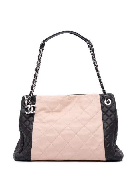 CHANEL Pre-Owned tote Shopping de piel de cordero bicolor capitonada 2014