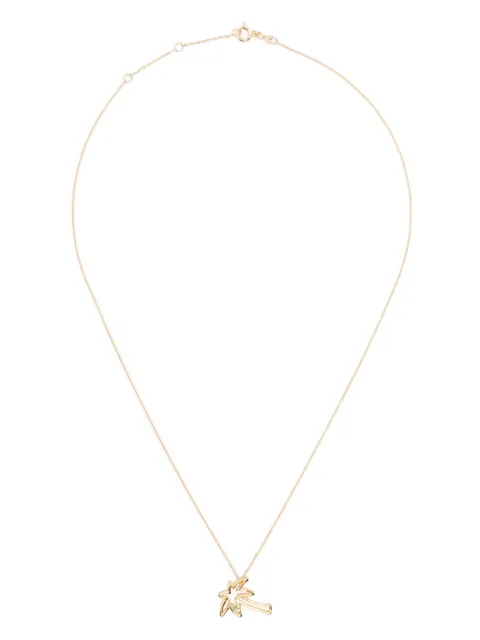 Aliita 9kt yellow gold Palmera Brilliante emerald necklace
