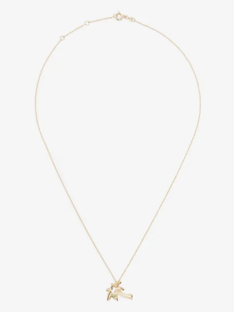 Aliita 9kt yellow gold Palmera Brilliante emerald necklace