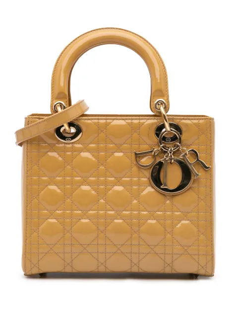 Christian Dior Pre-Owned bolsa satchel Cannage Lady Dior medianade charol 2013