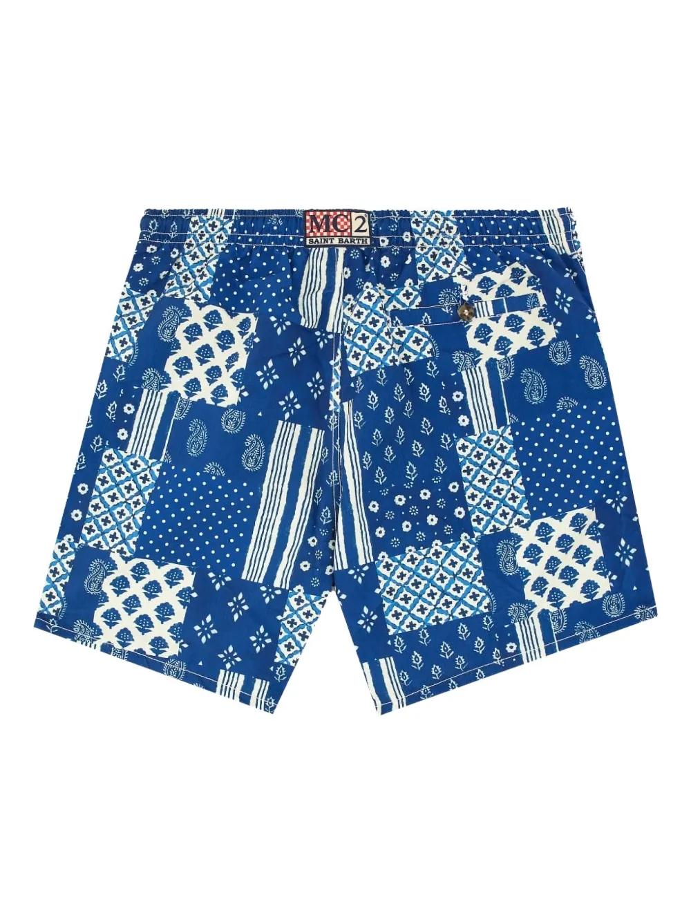 MC2 Saint Barth patchwork-pattern swim shorts Blauw